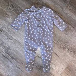 NEW Grey Collared Bodysuit With White Flowers - Natalys Paris